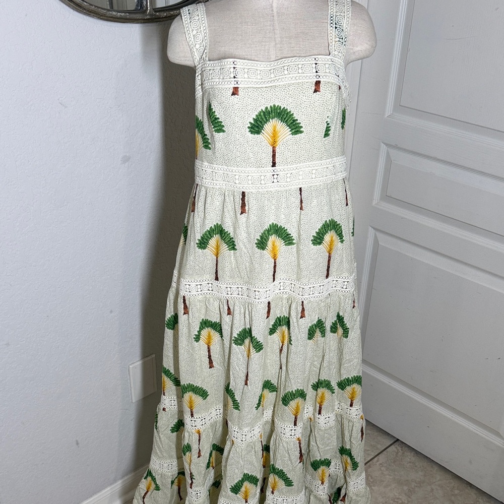 Calypso St Barth Palm tree tier maxi dress